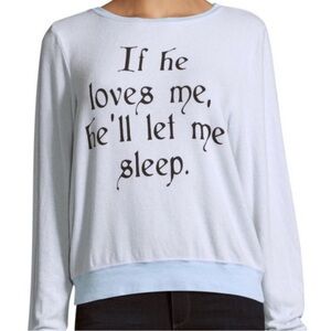Wildfox If He Loves Me Sweater Pale Blue Size XS